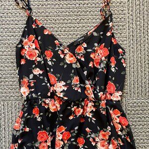 Forever 21 floral print dress, black